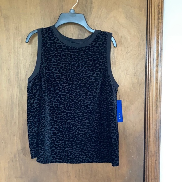 Apt. 9 Tops - Apt 9 sleeveless black leopard print top with stretch size M